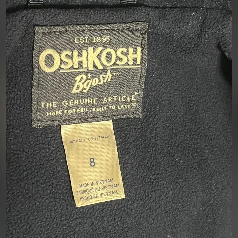 Oshkosh B’gosh boy Navy Blue Coat Cold Jacket Sz 8 (M)
